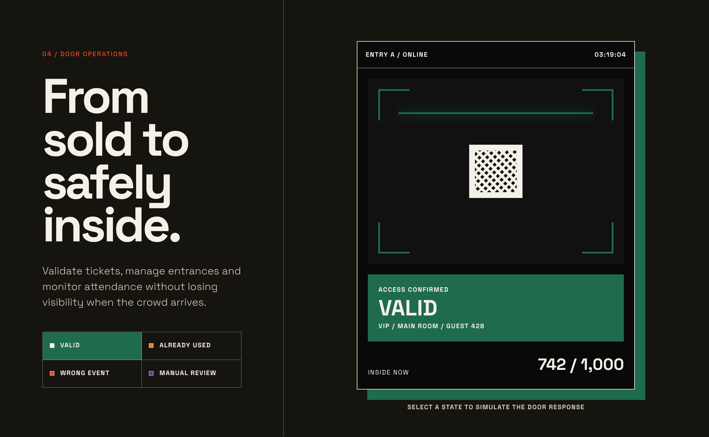 eventOS door operations: from sold to safely inside, with the live scanner