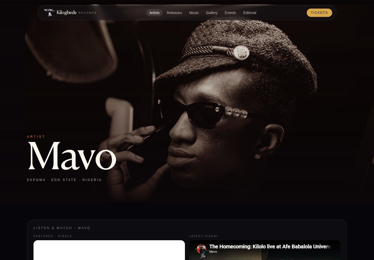 MAVO artist profile on the Kilogbede Records site