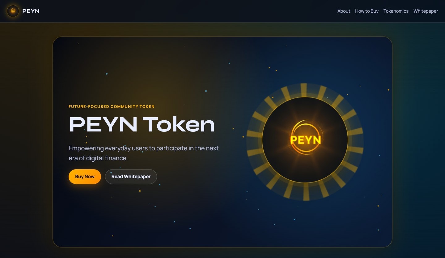PEYN website hero interface