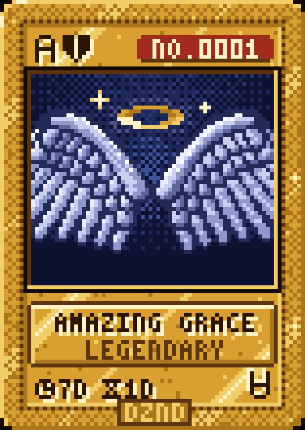 Amazing Grace, a DZND PLAY card: legendary · gold, No. 0001