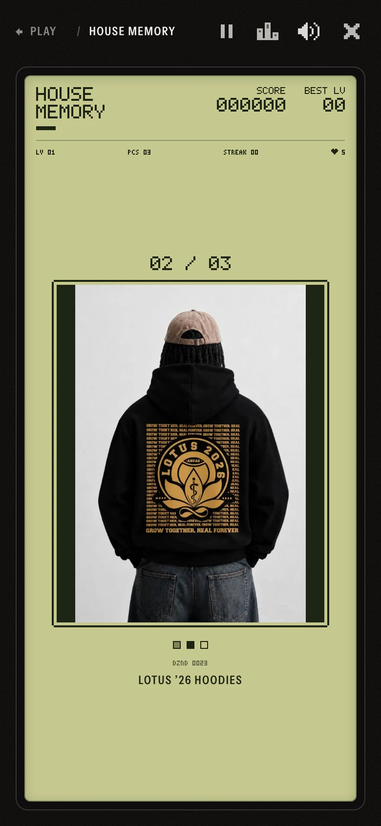 House Memory: a piece of the house to remember, the Lotus ’26 hoodie