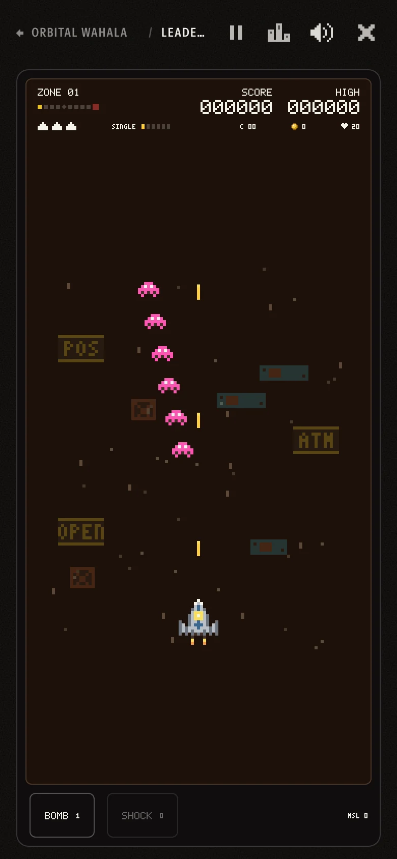 Orbital Wahala: First Contact, a formation sweeping down zone 01 as the ship fires up into it